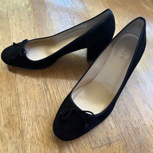 J.Crew Ballet Block Heel in Black suede 8.5